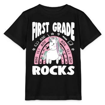 First Grade Rocks Unicorn School Starters Gift - Stanley/Stella Kinder T-Shirt MINI CREATOR  - Schwarz - Vorne - Mikhail (115cm)