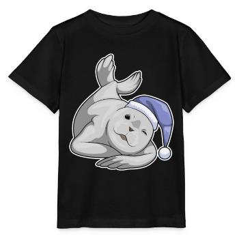 Bonnet de nuit Seal Sleeping - T-shirt bio MINI CREATOR Stanley/Stella Enfant - noir - Devant - Mikhail (115cm)