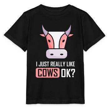 J’aime beaucoup les vaches vaches laitières ferme - T-shirt bio MINI CREATOR Stanley/Stella Enfant - noir - Devant - Mikhail (115cm)