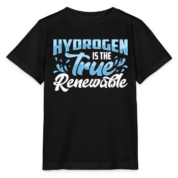 Hydrogen is the true renewable energy - Stanley/Stella MINI CREATOR Kids’ T-Shirt - black - Front - Mikhail (115cm)