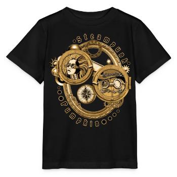 Citrouille Steampunk - T-shirt bio MINI CREATOR Stanley/Stella Enfant - noir - Devant - Mikhail (115cm)
