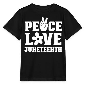 Frieden Liebe Juneteenth African American Black - Stanley/Stella Kinder T-Shirt MINI CREATOR  - Schwarz - Vorne - Mikhail (115cm)