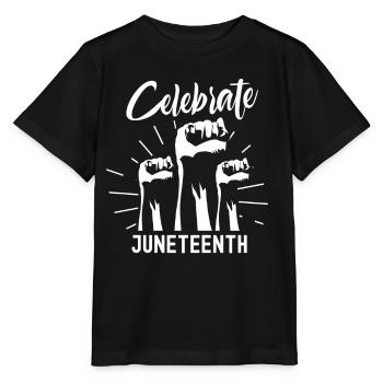 Célèbre le Juneteenth Black African American 1865 - T-shirt bio MINI CREATOR Stanley/Stella Enfant - noir - Devant - Mikhail (115cm)