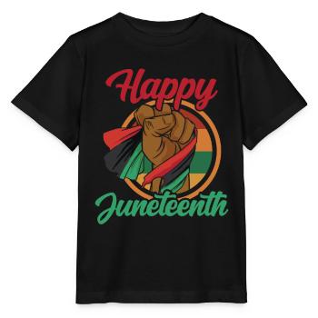 Fröhlicher Juneteenth Black African American 1865 - Stanley/Stella Kinder T-Shirt MINI CREATOR  - Schwarz - Vorne - Mikhail (115cm)