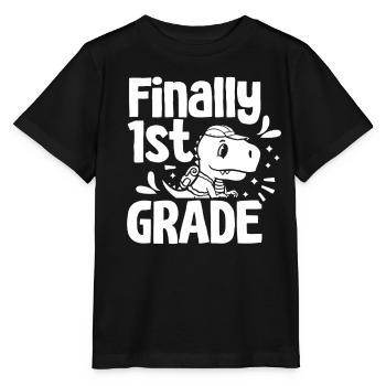 Finally 1 class first class first grader - Stanley/Stella MINI CREATOR Kids’ T-Shirt - black - Front - Mikhail (115cm)