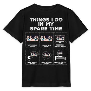 Things in My Spare Time Anime Otaku Gift - Stanley/Stella MINI CREATOR Kids’ T-Shirt - black - Front - Mikhail (115cm)