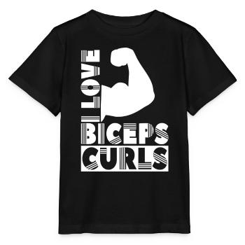 J’aime biceps boucles dictons biceps muscles - T-shirt bio MINI CREATOR Stanley/Stella Enfant - noir - Devant - Mikhail (115cm)
