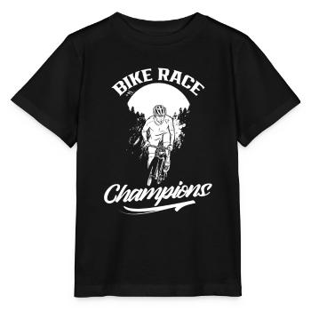Radrennen Champions Fahrrad Radrennfahrer - Stanley/Stella Kinder T-Shirt MINI CREATOR  - Schwarz - Vorne - Mikhail (115cm)