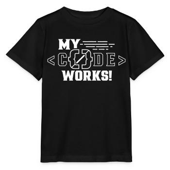 Mein Code Funktioniert Programmieren Coding Coder - Stanley/Stella Kinder T-Shirt MINI CREATOR  - Schwarz - Vorne - Mikhail (115cm)