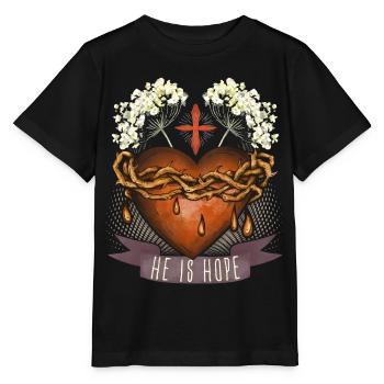 Jesus Christus, Herz-Jesu, Dornenkrone, Spruch - Stanley/Stella Kinder T-Shirt MINI CREATOR  - Schwarz - Vorne - Mikhail (115cm)