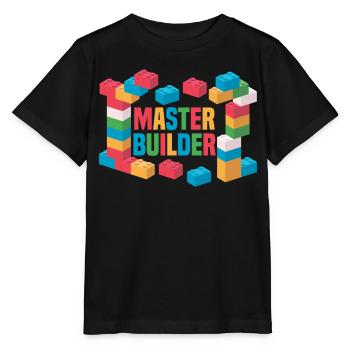 Lustige Blöcke Baumeister - Stanley/Stella Kinder T-Shirt MINI CREATOR  - Schwarz - Vorne - Mikhail (115cm)