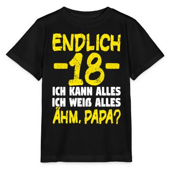 18 Geburtstag Geburtstagsgeschenk volljährig - Stanley/Stella Kinder T-Shirt MINI CREATOR  - Schwarz - Vorne - Mikhail (115cm)