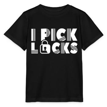 I Crack Locks Lock Cracker Lock Picking - Stanley/Stella MINI CREATOR Kids’ T-Shirt - black - Front - Mikhail (115cm)