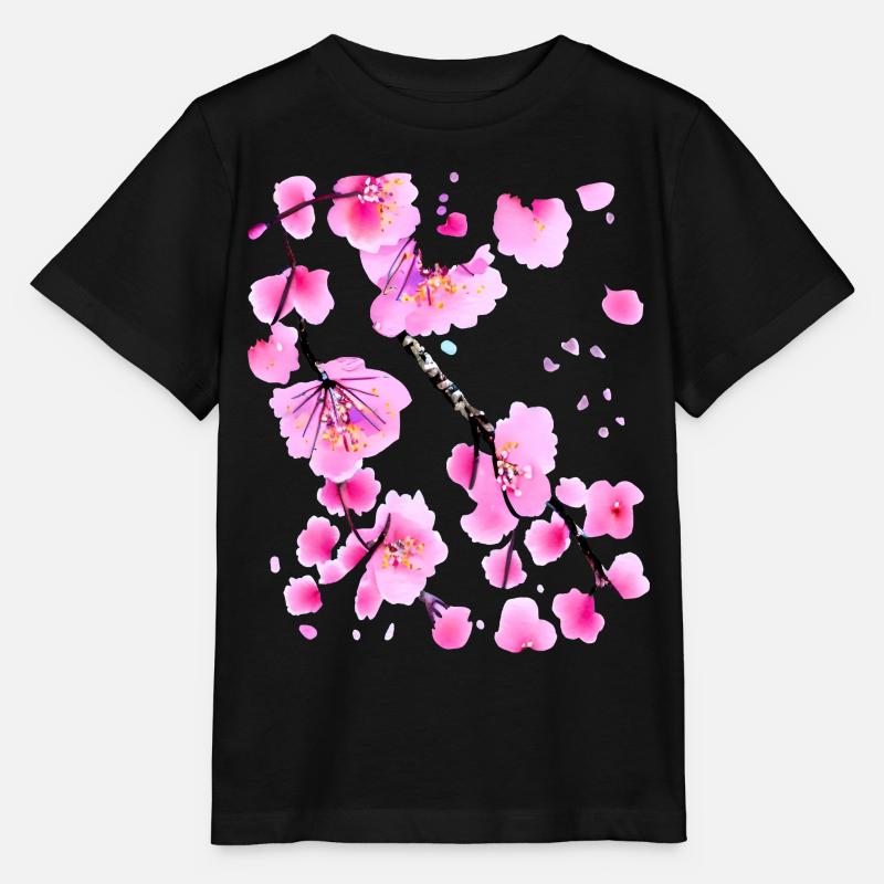 Sakura japonais en fleurs de cerisier - T-shirt bio MINI CREATOR Stanley/Stella Enfant - noir