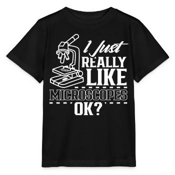 J’aime juste les microscopes très dictons microscope microscope - T-shirt bio MINI CREATOR Stanley/Stella Enfant - noir - Devant - Mikhail (115cm)