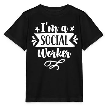 Je suis un travailleur social qui forme un travailleur social - T-shirt bio MINI CREATOR Stanley/Stella Enfant - noir - Devant - Mikhail (115cm)