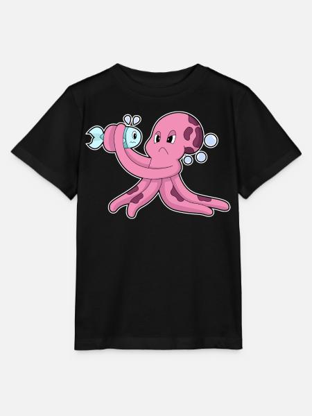 Krake Fisch - Stanley/Stella Kinder T-Shirt MINI CREATOR  - Schwarz