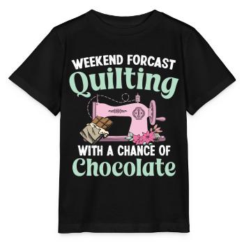 Weekend forcast Quilting with a Chance - Stanley/Stella MINI CREATOR Kids’ T-Shirt - black - Front - Mikhail (115cm)