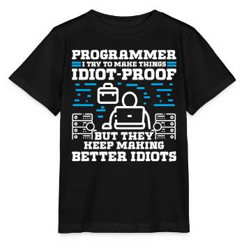 Programmer i try to make things - Stanley/Stella MINI CREATOR Kids’ T-Shirt - black - Front - Mikhail (115cm)