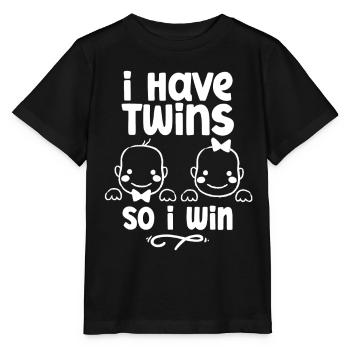 Ich Habe Zwillinge Also Gewinne Ich Zwilling - Stanley/Stella Kinder T-Shirt MINI CREATOR  - Schwarz - Vorne - Mikhail (115cm)