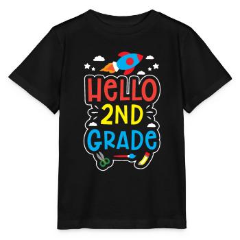Hallo 2. Klasse Zweite Klasse Zweitklässler - Stanley/Stella Kinder T-Shirt MINI CREATOR  - Schwarz - Vorne - Mikhail (115cm)