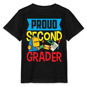 Stolzer Zweitklässler Zweite Klasse Lehrer Schule - Stanley/Stella Kinder T-Shirt MINI CREATOR  - Schwarz - Vorne - Mikhail (115cm)