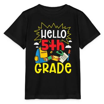 Bonjour 5e année cinquième année 5 cinquième année - T-shirt bio MINI CREATOR Stanley/Stella Enfant - noir - Devant - Mikhail (115cm)
