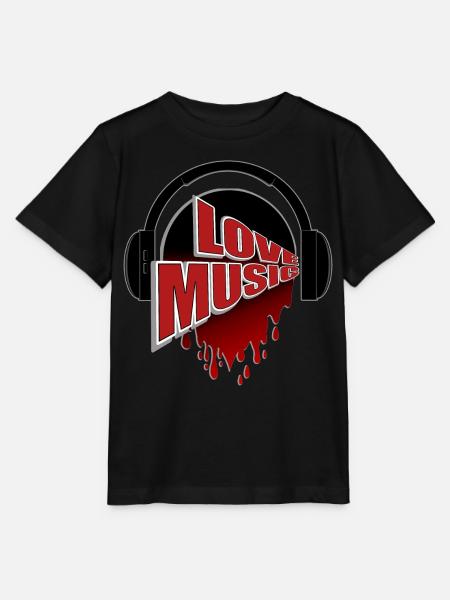Liebe Musik Kopfhörer Herzblut - Stanley/Stella Kinder T-Shirt MINI CREATOR - Schwarz