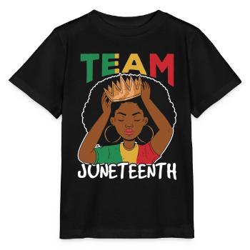 Team Juneteenth African American Black 1865 - Stanley/Stella Kinder T-Shirt MINI CREATOR  - Schwarz - Vorne - Mikhail (115cm)