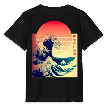La Grande Vague au large de Kanagawa - T-shirt bio MINI CREATOR Stanley/Stella Enfant - noir - Devant - Mikhail (115cm)
