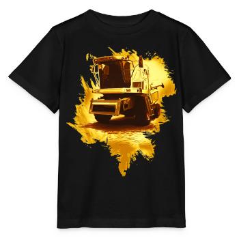 Combine Harvester Gold - Stanley/Stella MINI CREATOR Kids’ T-Shirt - black - Front - Mikhail (115cm)