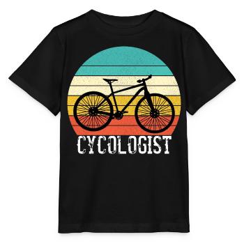Cycologist Funny Vintage Cycling Cyclist - Stanley/Stella Kinder T-Shirt MINI CREATOR  - Schwarz - Vorne - Mikhail (115cm)