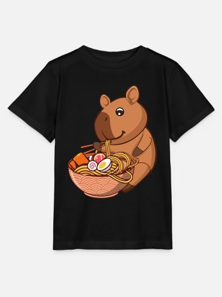 Capybara Japanische Nudelsuppe - Stanley/Stella Kinder T-Shirt MINI CREATOR - Schwarz