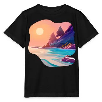 Sunrise Sea Island Holiday - Stanley/Stella MINI CREATOR Kids’ T-Shirt - black - Front - Mikhail (115cm)