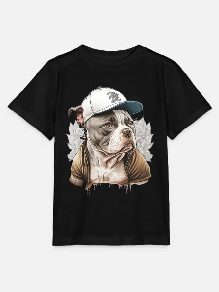 Bulldog Street mit Cap - Stanley/Stella Kinder T-Shirt MINI CREATOR - Schwarz