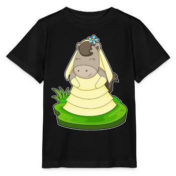 Pferd Braut Schleier Hochzeit - Stanley/Stella Kinder T-Shirt MINI CREATOR  - Schwarz - Vorne - Mikhail (115cm)