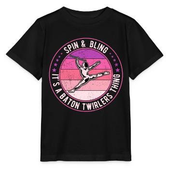 Baton Twirling Rod Turning Spin & Bling - T-shirt bio MINI CREATOR Stanley/Stella Enfant - noir - Devant - Mikhail (115cm)