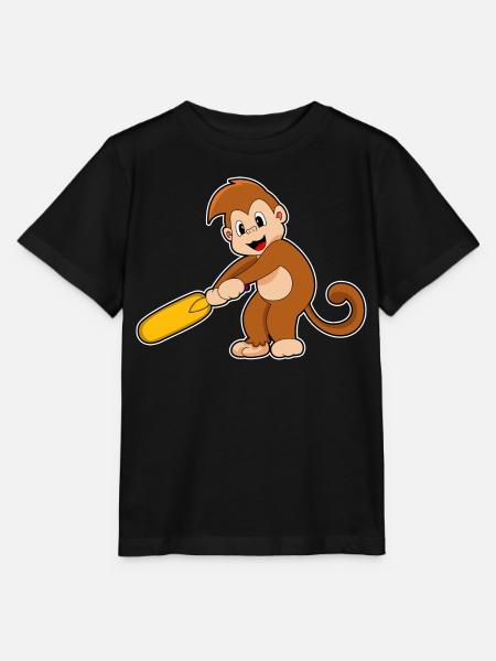Affe Cricket Cricketschläger - Stanley/Stella Kinder T-Shirt MINI CREATOR - Schwarz