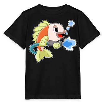 Fish Firefighter Fire Hose Fire Hose Fire Brigade - Stanley/Stella MINI CREATOR Kids’ T-Shirt - black - Front - Mikhail (115cm)