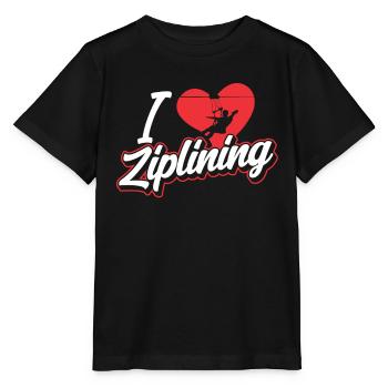 Ich Liebe Ziplining Sport Seilrutsche Zipline - Stanley/Stella Kinder T-Shirt MINI CREATOR  - Schwarz - Vorne - Mikhail (115cm)