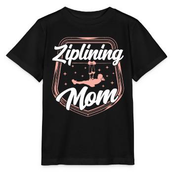 Ziplining Mama Sprüche Zipline Seilrutsche Sport - Stanley/Stella Kinder T-Shirt MINI CREATOR  - Schwarz - Vorne - Mikhail (115cm)