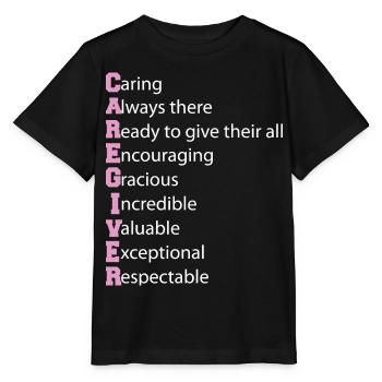 Caregiver Definition Elderly Caregiving Carer - Stanley/Stella MINI CREATOR Kids’ T-Shirt - black - Front - Mikhail (115cm)