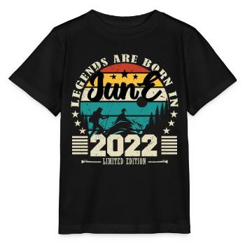Juni 2022. Geburtstagsgeschenk Juni 2022. Juni. - Stanley/Stella Kinder T-Shirt MINI CREATOR  - Schwarz - Vorne - Mikhail (115cm)