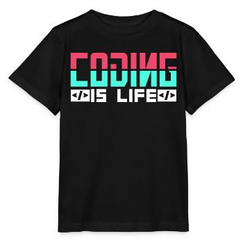 Coding is Life Programmer Coder Code - Stanley/Stella MINI CREATOR Kids’ T-Shirt - black - Front - Mikhail (115cm)