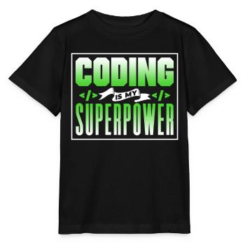 Coding Ist Meine Superkraft Coder Programmierer - Stanley/Stella Kinder T-Shirt MINI CREATOR  - Schwarz - Vorne - Mikhail (115cm)