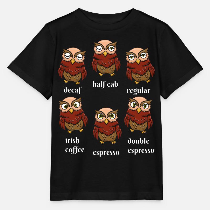 Bird Whisperer Owl Caffeine Drinker - Stanley/Stella MINI CREATOR Kids’ T-Shirt - black