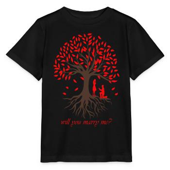 Heiratsantrags Baum der Liebe Lebens - Stanley/Stella Kinder T-Shirt MINI CREATOR  - Schwarz - Vorne - Mikhail (115cm)