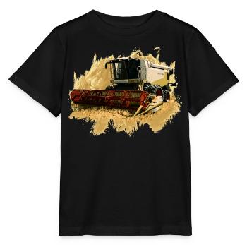 Lexion 550 Combine Harvester - Stanley/Stella MINI CREATOR Kids’ T-Shirt - black - Front - Mikhail (115cm)