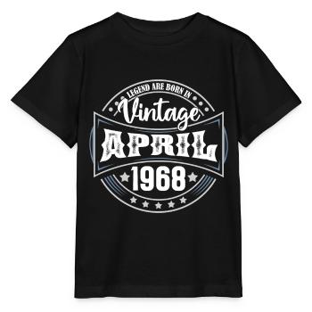 April 1968. Geburtstagsgeschenk April 1968 April - Stanley/Stella Kinder T-Shirt MINI CREATOR  - Schwarz - Vorne - Mikhail (115cm)