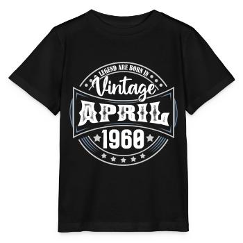 April 1960. Geburtstagsgeschenk April 1960 April - Stanley/Stella Kinder T-Shirt MINI CREATOR  - Schwarz - Vorne - Mikhail (115cm)